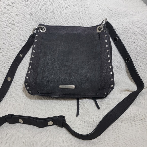 Rebecca Minkoff Handbags - Rebecca Minkoff Small Darren Studded Shoulder Bag Black‎ Suede